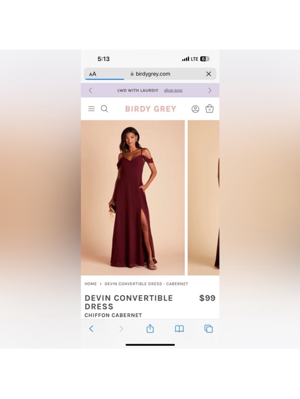 Birdy Grey Devin Convertible Dress - Cabernet Burgundy